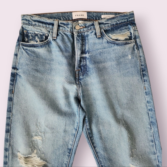 FRAME | Le Slouch Jeans Bluejay Rips Button Fly - Picture 6 of 16